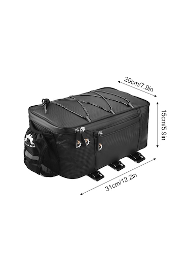 Youtek Siyah Bisiklet Raf Çantası - Pu + Köpük Malzeme, 31x20x15 Cm, 255 G Yüksek Dayanıklı Taşıma Çantası Siyah