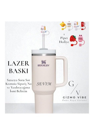 Stanley Quencher 1.18 Pipetli Termos Özel İsim Ve Logo