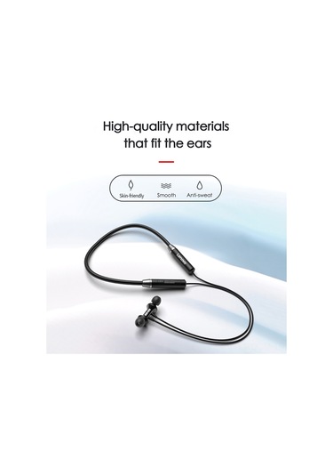 Qingmipy Lenovo He05 Bluetooth 5.0 Kulaklık, Ipx5 Su Geçirmez Spor Kulaklığı, Ergonomik Müdahale, 8 Saat Çalma Süresi, Siyah
