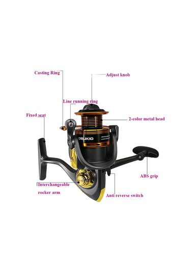 Js2000 10bb 5.2:1 Dişli Oranı Balıkçılık Reel Metal Makara Katlanır Kol