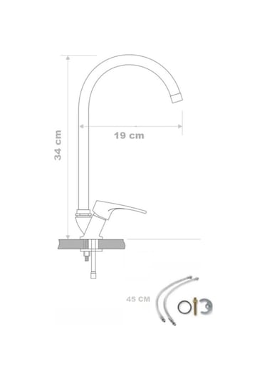 Armour Armatür Lüks Mutfak Eviye Bataryası Siyah Siyah