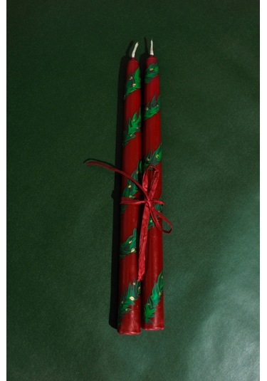 El Yapımı Yeni Yıl Şamdan Mumları 2'li