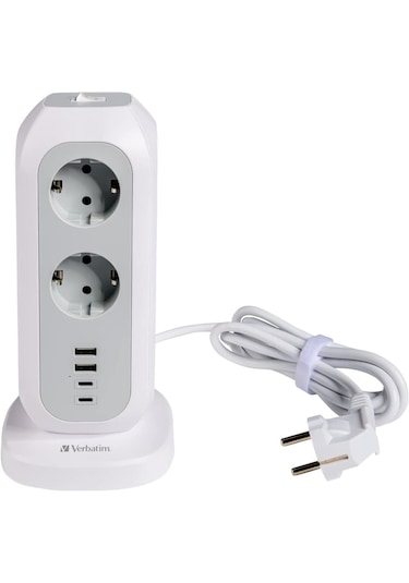 Verbatim 49547-489 Eupt-01 Eu Power Tower 11 Ac Wıth 2 X Usb-c /