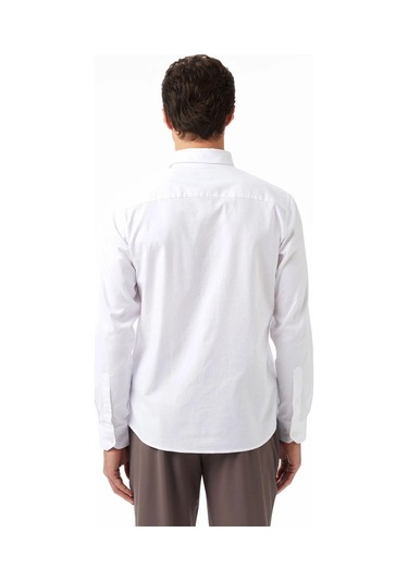 Erkek Beyaz Slim Fit Gömlek-11434 Beyaz