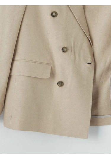 Lc Waikiki Bej Standart Kalıp Erkek Keten Blazer Ceket