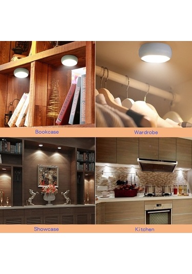 Novahub Gece Lambası - Beyaz Işık Pil 3 Adet Ambience Pat Light Başucu Göz Koruma Lampası Diğer