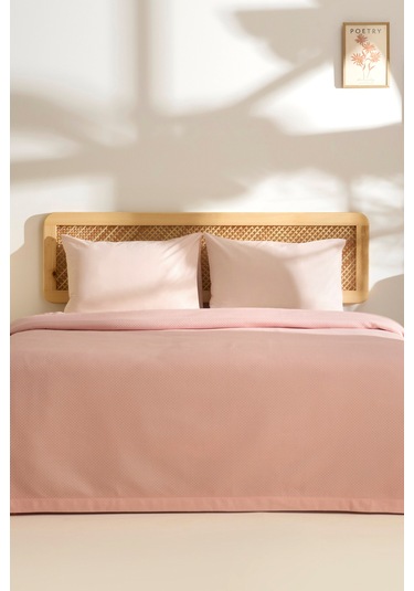 Kaşmir Home Nora %100 Pamuk Çift Kişilik Pike Rose Rose