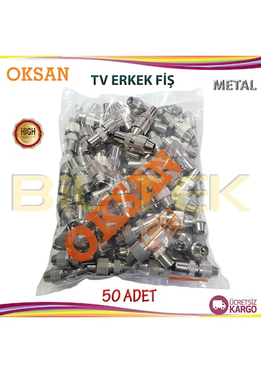 Oksan Metal Tv Erkek Fiş 50 Adet