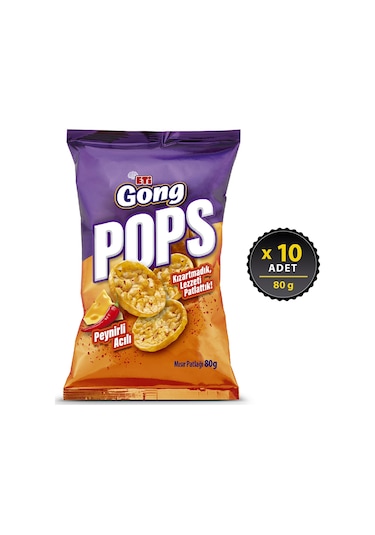 Eti Gong Pops Peynirli Acılı 10 x 80 G