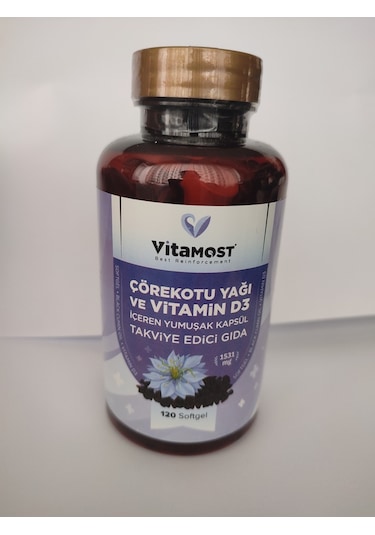 ÇÖREKOTUYAĞI VE VİTAMİN D3 120 SOFT JEL
