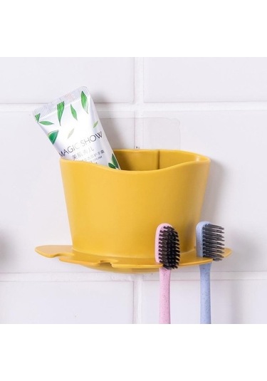 Novahub Sarı 1 Adet/yumruksuz Jilet Depolama Rafı Banyo Duvar Asılı Fırçalama Diş Yıkama Diş Fırçası Tutucu Ra Sarı Sarı