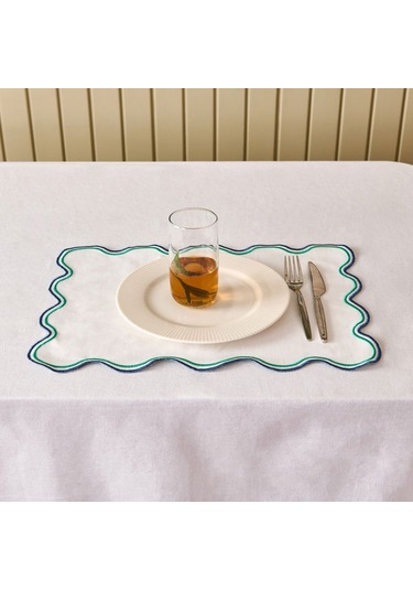 Evidea Soft Nonna Amerikan Servis - Yeşil / Mavi - 30x50 Cm Yeşil / Mavi Yeşil - Mavi