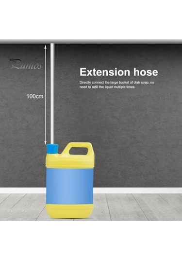 Maoyaya Paslanmaz Çelik Lavabo Sabunluk 100 Cm Pres İle Mutfak Tezgahı Dahili Sabun Dağıtım Pompası Kafası Gümüş