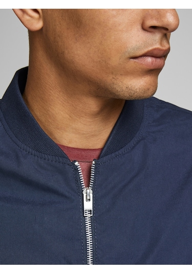 Erkek Fermuarlı Bomber Ceket - 12165203 Navy Blazer