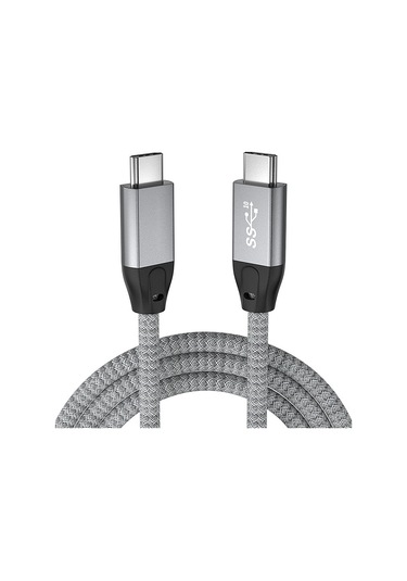 Maiyame Usb 3.2 Type-c Erkek-erkek Kablosu, Pd 100w Hızlı Şarj, 4k Ses-video Aktarımı, Thunderbolt 3 Uyumlu, Gri, 1.5m