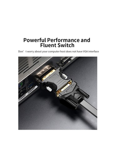 Maiyame Ventıon Dvı 24+5 Erkekden Vga Dişiye Adaptör - Bilgisayar/projektör İçin 1920x1080 Hd Dönüştürücü Siyah