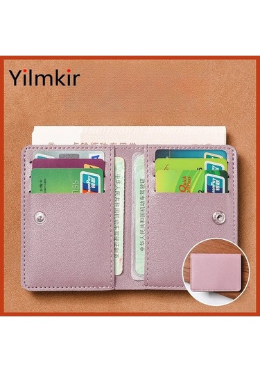 Createtech Sadelik Mini Kadın Cüzdan, Erkekler İçin, Sürücü Belgesi, Kredi Kartı, Purple Mor Mor