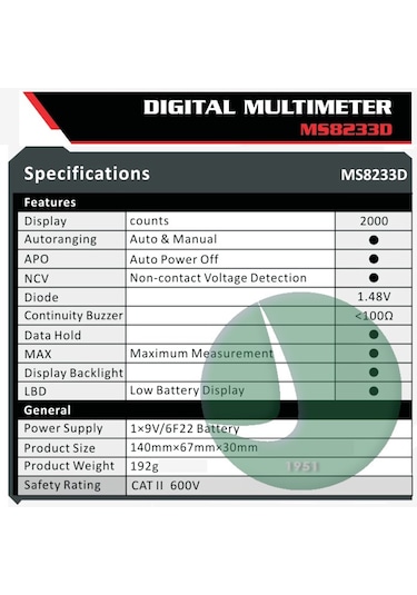 Mastech Ms8233d Dijital Multimetre