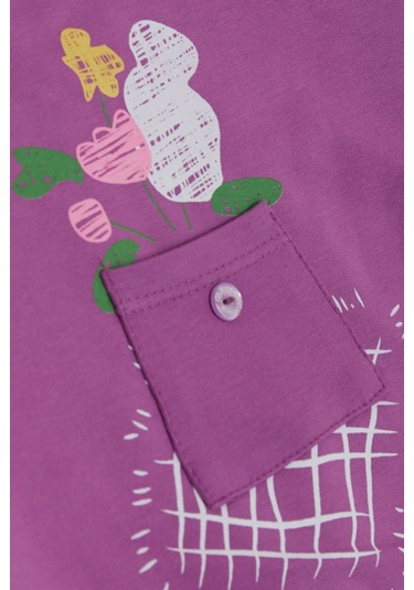 Breeze Kız Çocuk Sweatshirt Cepli Çiçek Baskılı 1-4 Yaş, Eflatun-eflatun Eflatun