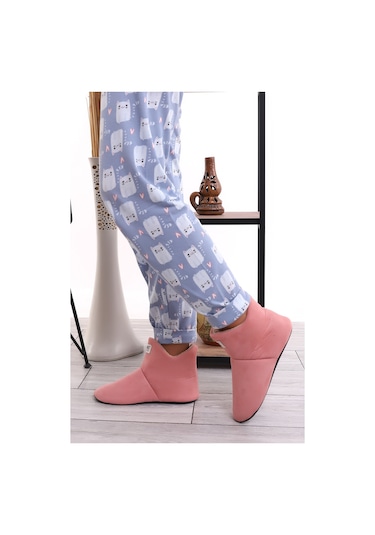 U001 Erkek Kadın Çocuk Ev Pandufu Botu Ev Ayakkabısı Pudra