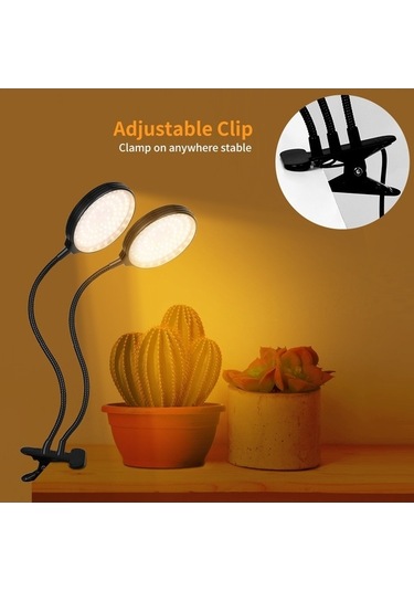 Tongxida Led Bitki Büyüme Lambası Usb Uzaktan Kumandalı Klips, Su Geçirmez Tam Spektral Doğal Beyaz Fide Işığı, 60w Dört Baş Diğer