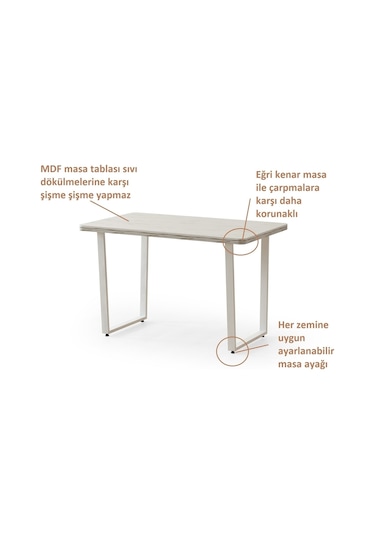 Kagu Eviana Relax Mdf Masa Sandalye Beyaz Ms Kaz Beyaz