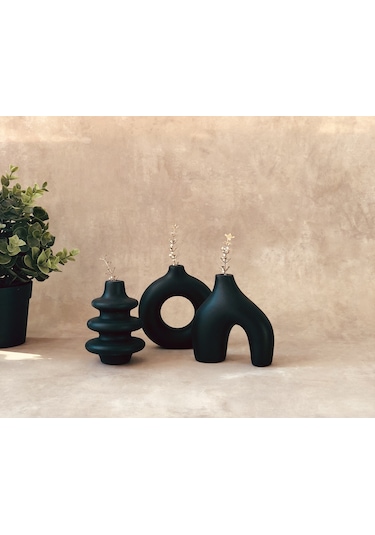 Thiramis Homeconcept Siyah 3 Lü Mini Dekoratif Obje