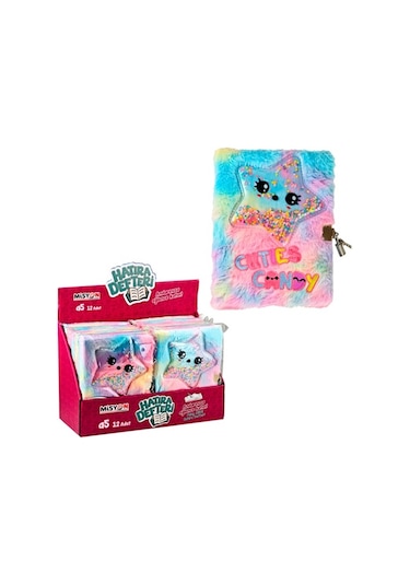 Peluş Hatıra Defteri Kilitli Cuties Candy Sulu Yıldız