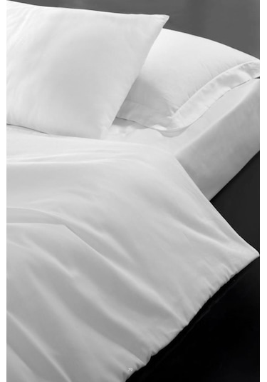Varol Pan Serisi Ranforce King Size Otel Nevresimi (Yorgan Kılıfı Beyaz