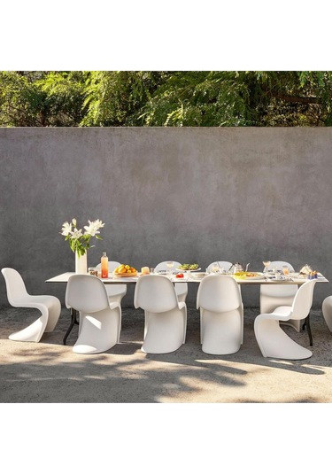 Vitra Panton Sandalye, Verner Panton Tasarımı, Modern Tek Parça Plastik Sandalye Beyaz