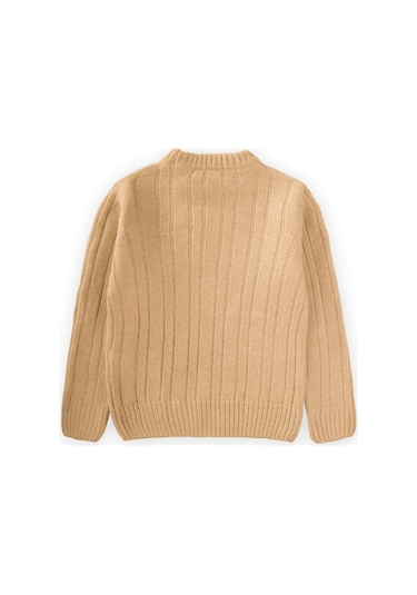 Cigit Saç Örgülü Kazak 1-8 Yaş Hardal Sarı Hardal Sarı