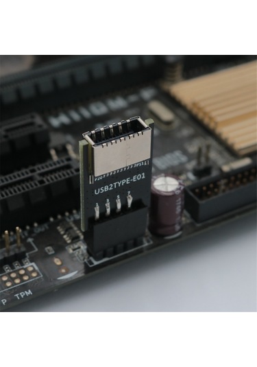 Xurunkeji Usb 2.0 9pin - Type-e Adaptörü Usb 2.0 9pin Ön Panel Başlığı - Type-e Dahili Adaptörü 5v Güç Led'li