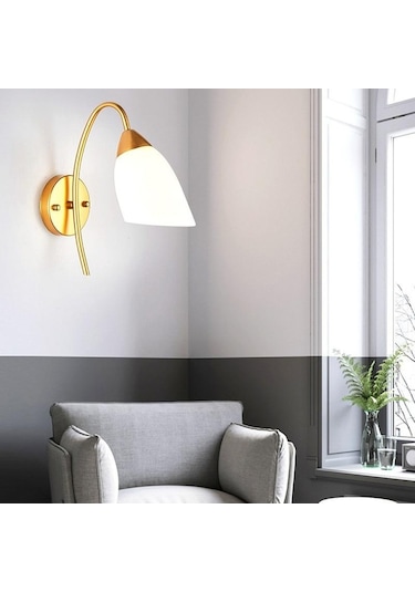 110v 220v Modern Led Duvar Lambası İskandinav Cam Küre Duvar Işıkları Koridor Yatak Od Başucu Oturma Odası Merdiven Aplik 56853917 Altın