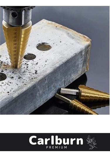 Özel Üretim Çift Yiv Sistemli Çatlatmadan Kesim Kademeli Matkap Ucu Sac Delme 6 Parça Panç Seti