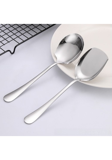 Yifomall Stainless Steel Büyük Boy Servis Kaşığı - Restoran/ev Kullanıma Uygun, Anti-rusluk, Yemek Dağıtma Ve Servis Etme İçin Dayanıklı Malzeme Diğer
