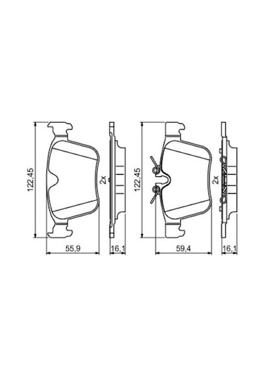 Jaguar Xe 3.0 2015-2017 Bosch Arka Balata Wva22141
