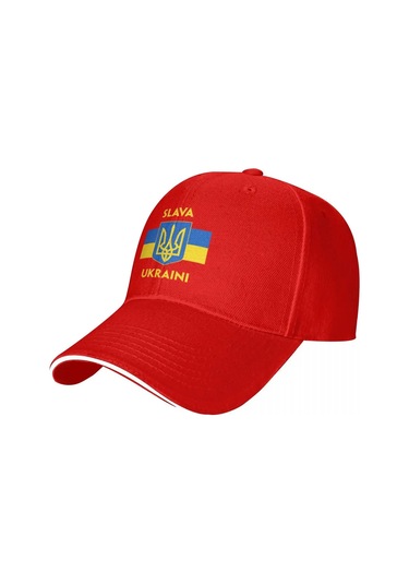 Qianyi Ukrayna Trident Beyzbol Şapkası - Erkek, Kadın Ve Yetişkinler İçin Plaj Ve Günlük Kullanım One Sizekırmızıunisex Kırmızı