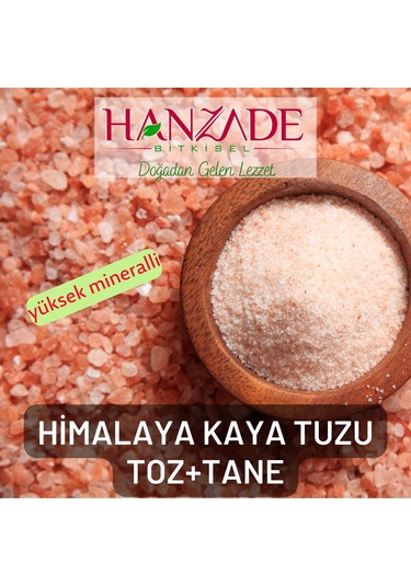 Hanzade Bitkisel Pembe Himalaya Tuzu Toz ve Tane 2 x 1 KG