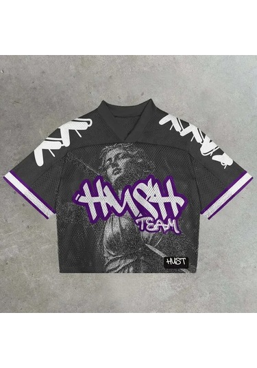 Snapbuy 2025 Y2k Retro Amerikan Futbol Forması Nefes Alan Streetwear Tişörtmavierkek Mavi