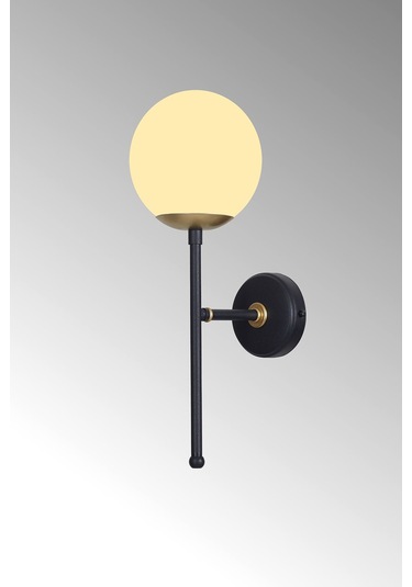 Luzarana Olimpo Sarı-siyah Metal Gövde Beyaz Camlı Tasarım  Aplik