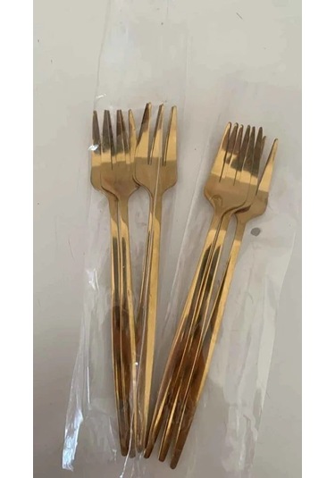 Periboia 6 Adet Mini Boy Lüx Gold Fondü Çatalı Paslanmaz Çelik 14 Çok Renkli