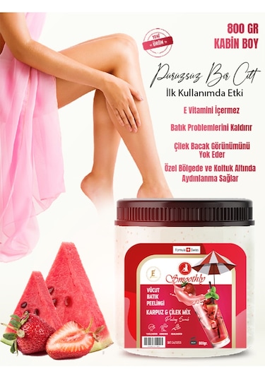 Smoothly Karpuz & Çilek Özlü Epilasyon Sonrası Vücut Peeling 800 G
