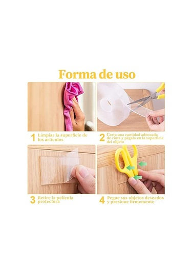 Geeroyoo 5m Yenilenebilir Suya Dayanıklı Nano Çift Taraflı Bant - Duvar, Halı Sabitleyici, Mutfak Ve Dış Mekan Uygun, İz Kalmaz, Kırpılabilir, Kauçuklu Tutucu Diğer