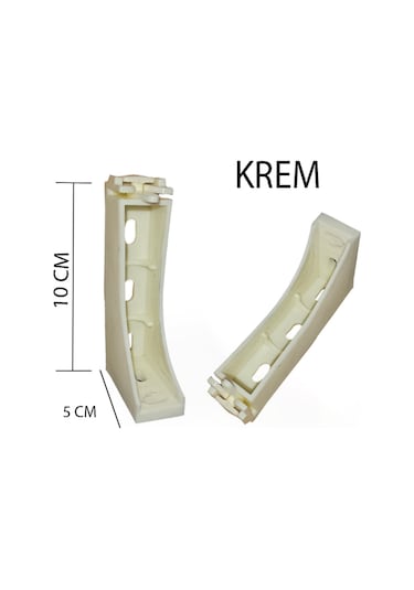Perdemix Dekoratif Ray Montaj Aparatı Uzun Ayak 10 CM 4 Adet Krem