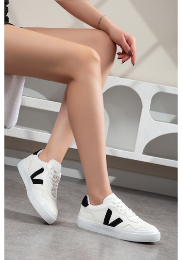 Daxtors Anka Günlük Ortopedik Kadın Sneaker Spor Ayakkabı Beyaz