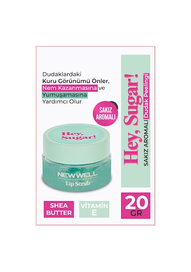 New Well Hey Sugar Sakız Aromalı Dudak Peeling 20 G