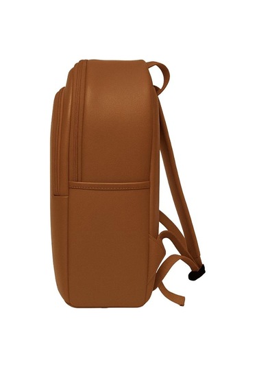 Yuga Suni Deri Dört Gözlü Sırt Çantası Taba Taba