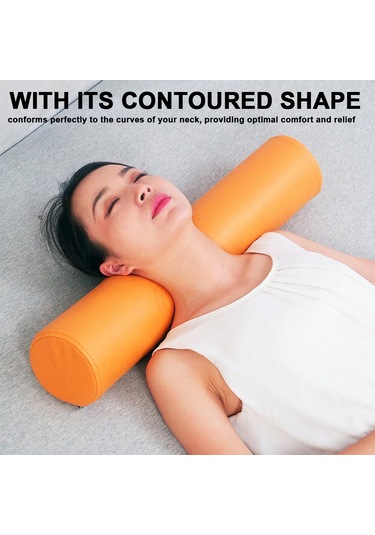 Geeksen Yastık Boyun Ve Bel Ağrısı İçin Hafıza Köpüğü Silindir Yastık - Yıkanabilir Kılıflı Koyu Gri