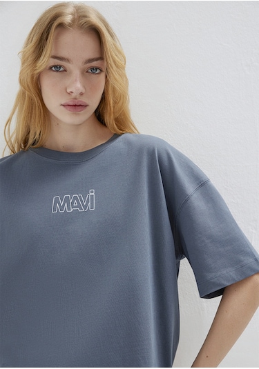 Mavi - Mavi Logo Baskılı Lacivert Tişört 1611592-80776 Lacivert