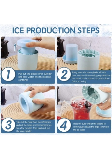 Wondernest Yuvarlak Yaz Yapımı Silikon Sarı Mavi Küpü Kovası Kalıp Jialan Ev Buz Buz + Sc Mavi - Sarı